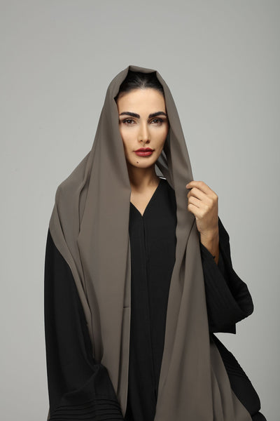 Hanayen Brown Chiffon Sheila Plain