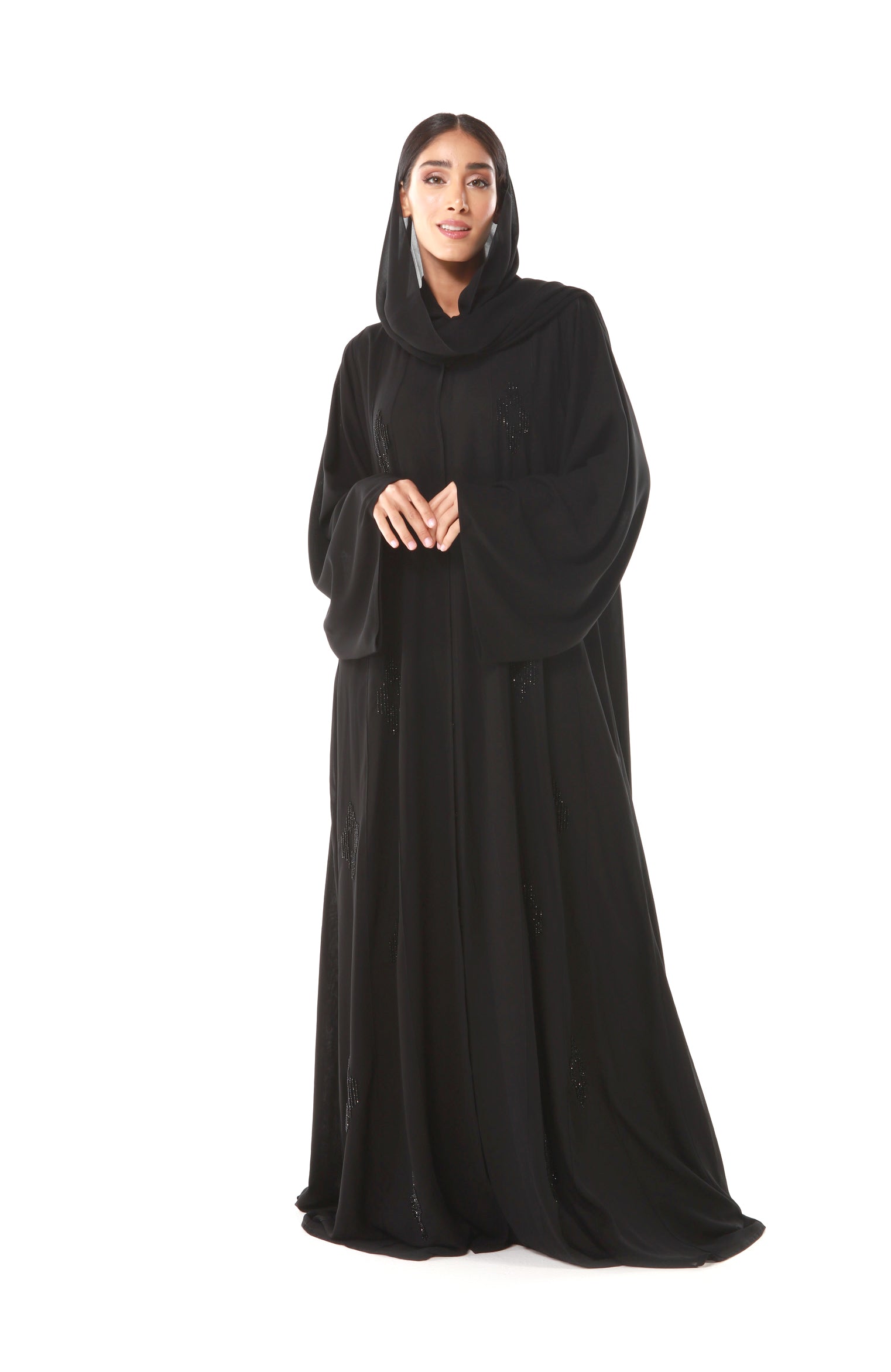Normal Abaya Hanayen Classic Black Abaya With Handmade Work best abaya online in dubai