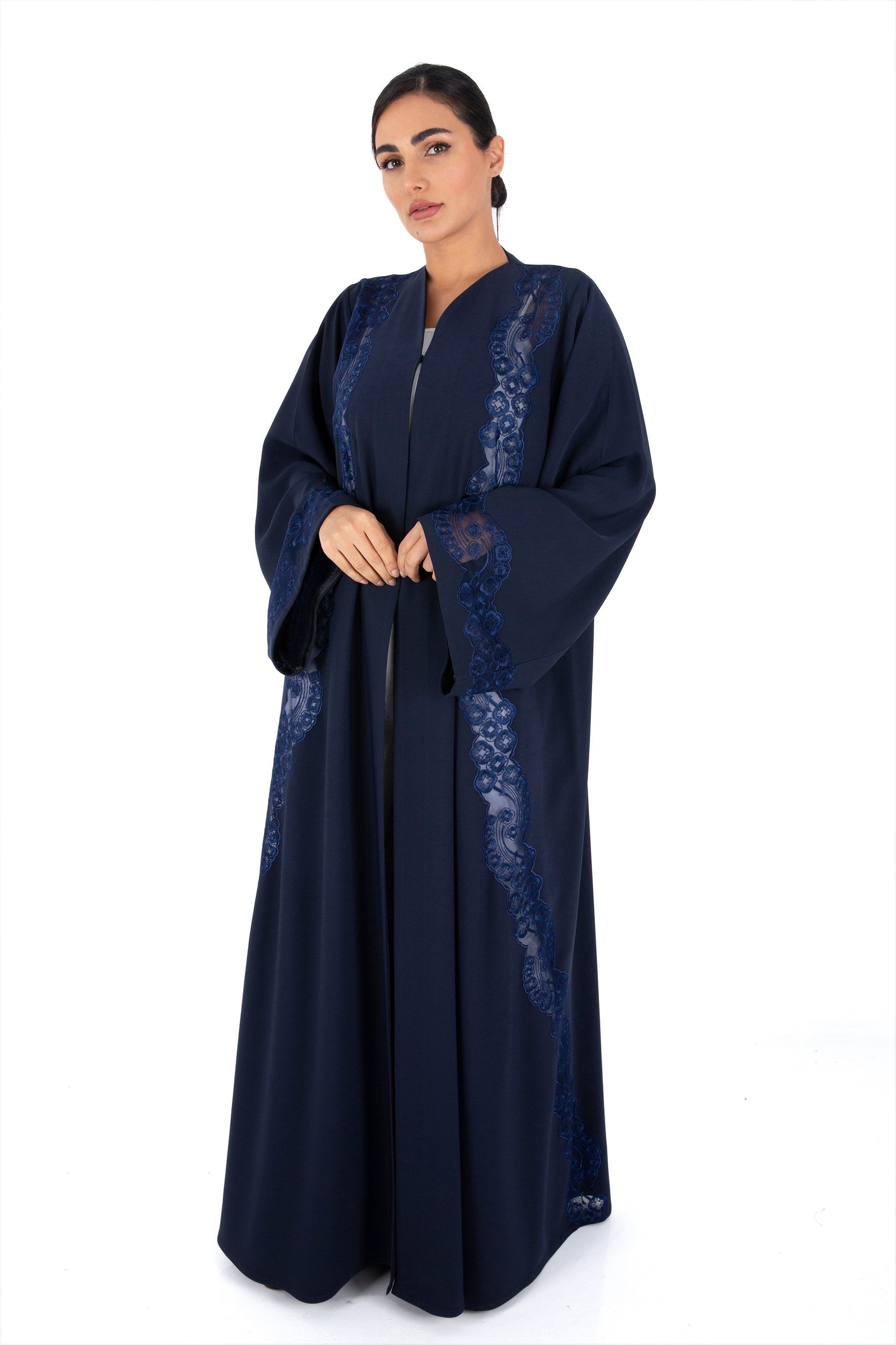 navy blue abaya dress Modest Navy Blue Abaya Suit 4626L
