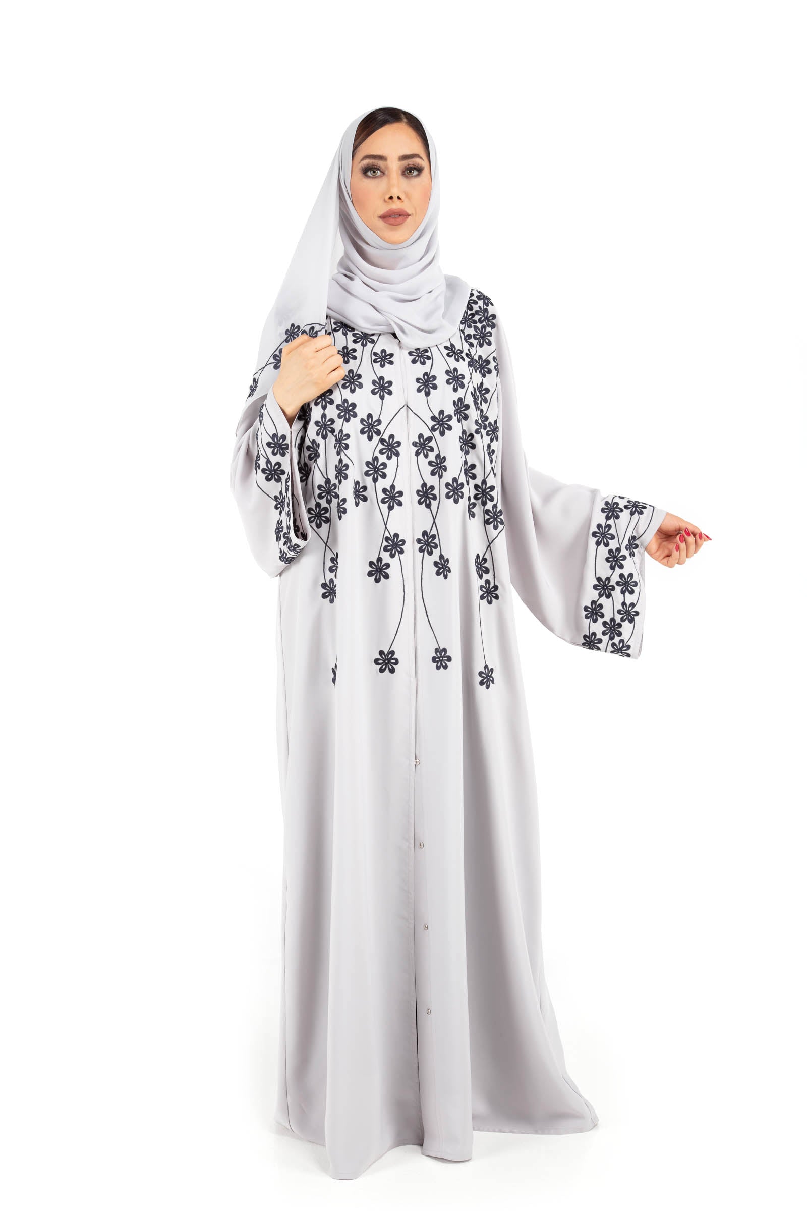 Buy Online Colour Abaya With Front Embroidery Design Luxury