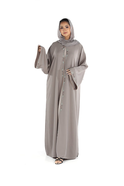 Hanayen Crystal Grey Abaya