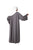 Hanayen Dark Gray Abaya Attached with a white-trimmed design