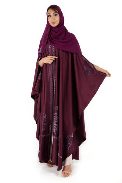 Maroon Nida Abaya/ Printed made by Hanayen-1