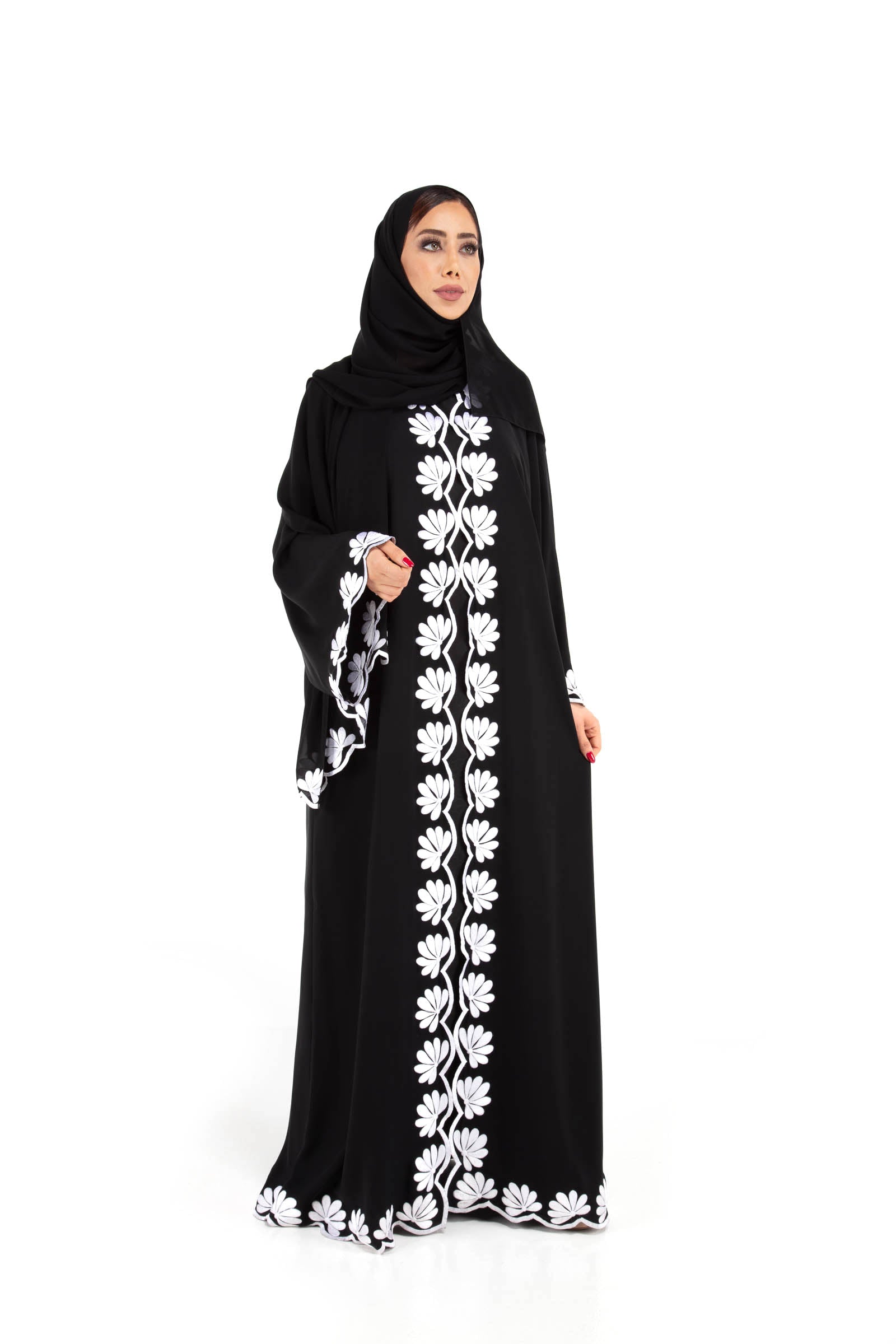 Embroidered Black Abaya Dress Design Embroidered Black Abaya Dress Design