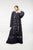 Hanayen Machine embroidery design custom fabric Abaya Blue Colour