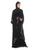 Hanayen Floral Embroidered Velvet Abaya Black