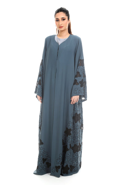 Hanayen A-Line Abaya With Embroidery And Crystal Details