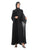Hanayen Belted Black Velvet Abaya with Lace Dentelle