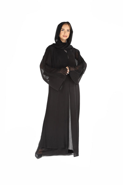 Hanayen Black Abaya Plain Tailored Cut