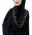 Hanayen Black Abaya With Handmade Work Sleeves