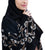 Hanayen Black Abaya With White Flower Embroidery