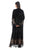 Hanayen Black Velvet Abaya With Lace Design