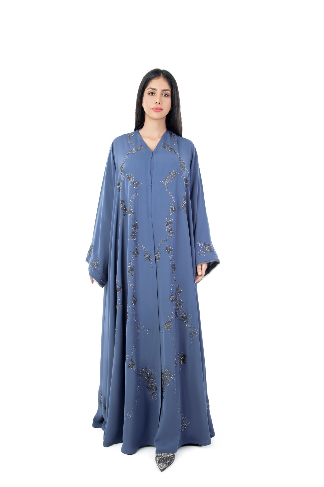 Hanayen Blue Crystalized Abaya