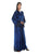 Hanayen Blue Velvet Abaya With Black Lace Design