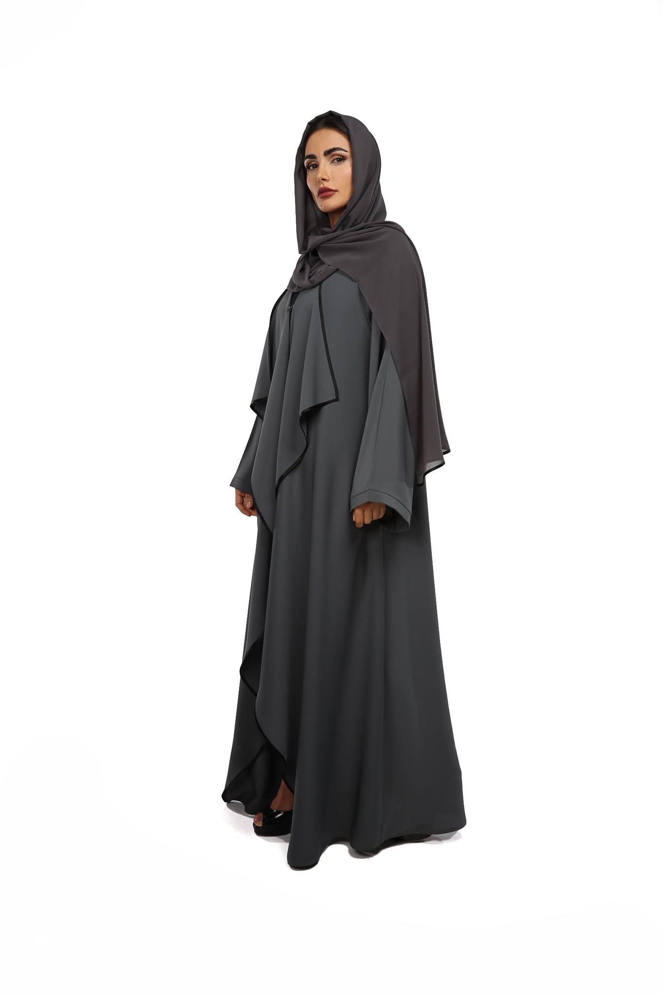Hanayen Color Neda fabric Abaya with stitching design