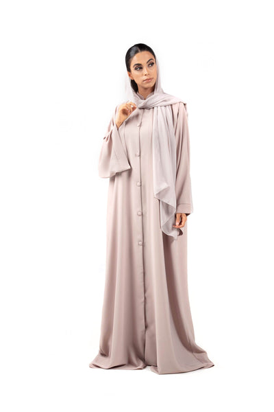 Hanayen Color Plain Designer Abaya With Buttons