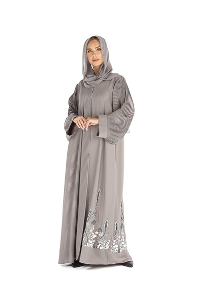 Hanayen Colour Abaya Custom Sleeves With Embroidery