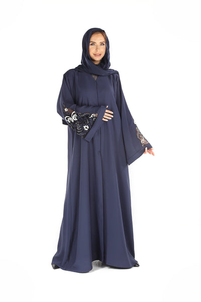 Hanayen Colour Abaya With Flower Laser Design