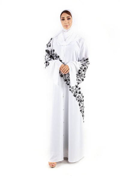 Hanayen Colour Abaya With Front Embroidery Work