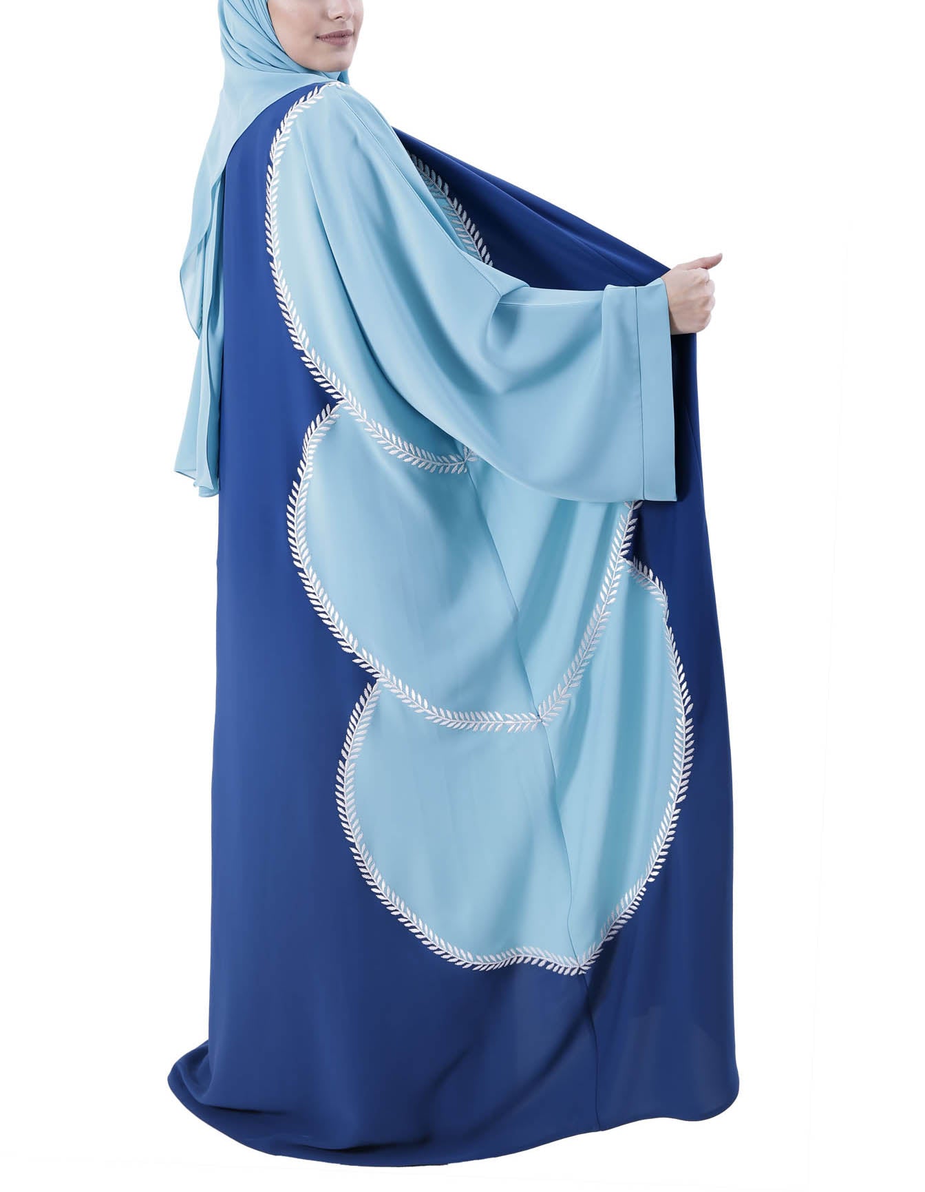 Hanayen Dual Color Abaya Style With Embroidery