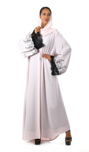Hanayen Elegant Color Abaya with Minutiae Handmade Embroidery