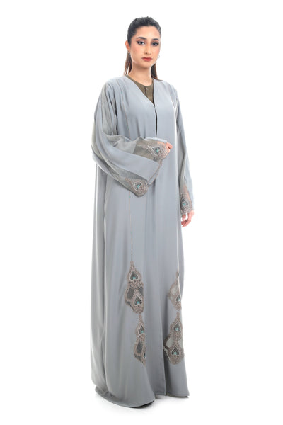 Hanayen Embroidered Abaya With Crystal Details