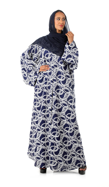 Hanayen Exquisite Self Textured Pattern Abaya