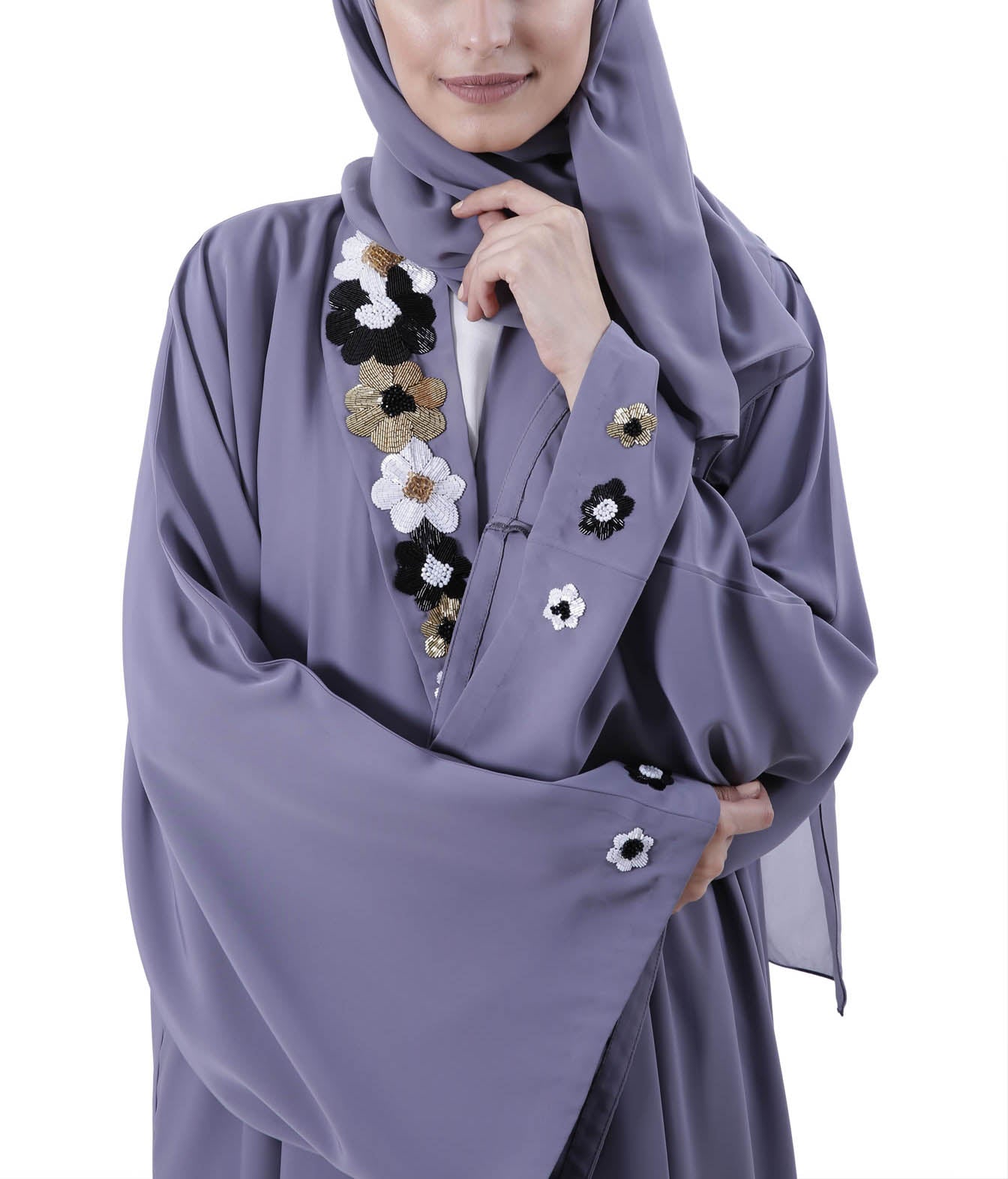 Hanayen Abaya Handmade designs Shade of Purple