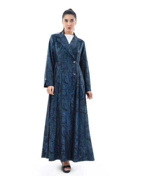 Hanayen Jacket Abaya Design With Lapel Crystal