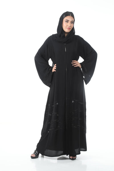 Hanayen Laser Cut Abaya with Intricate Embroidery Details
