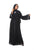 Hanayen Modern Abaya with Interwoven Leather Panel Highlighted with Crystal Elements