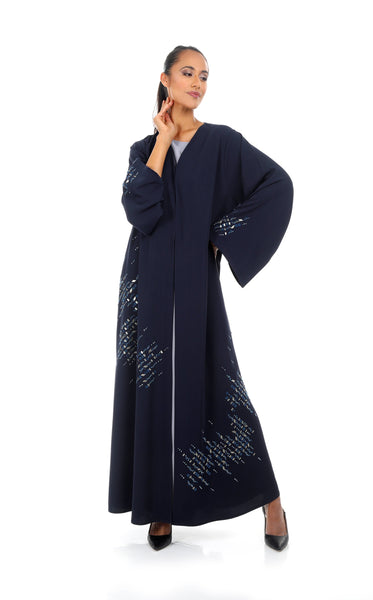 Hanayen Modern Color Abaya with Intricate Laser and Crystal Embellishment