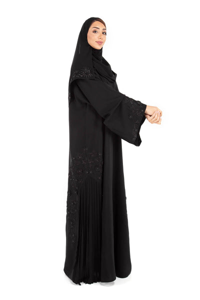 Hanayen Modest Embroidered Abaya Embellished With Crystals