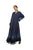Hanayen Navy Blue Hand Paint Design Modest Dress