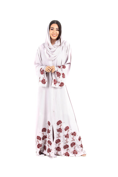 Hanayen Neda color fabric Abaya with Machine Emroidery designs