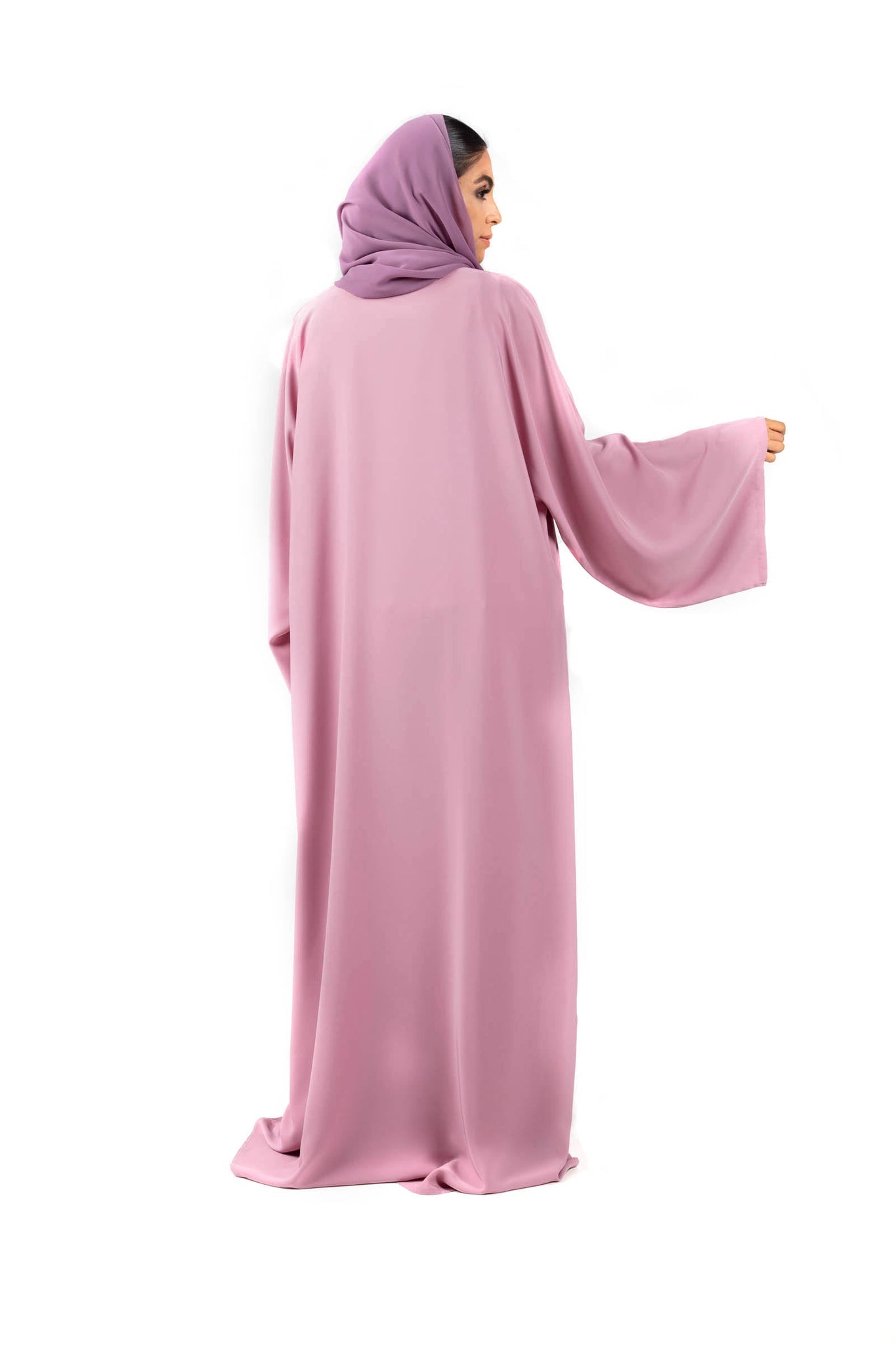 Hanayen Pink Abaya Plain Designer