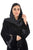 Hanayen Black Velvet Belted Abaya Detailed With Stone