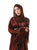 Hanayen Brown Velvet Belted Abaya