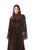 Hanayen Dark Brown Velvet Belted Abaya
