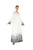 Hanayen Hand Painted White Abaya Embellished With Crystal