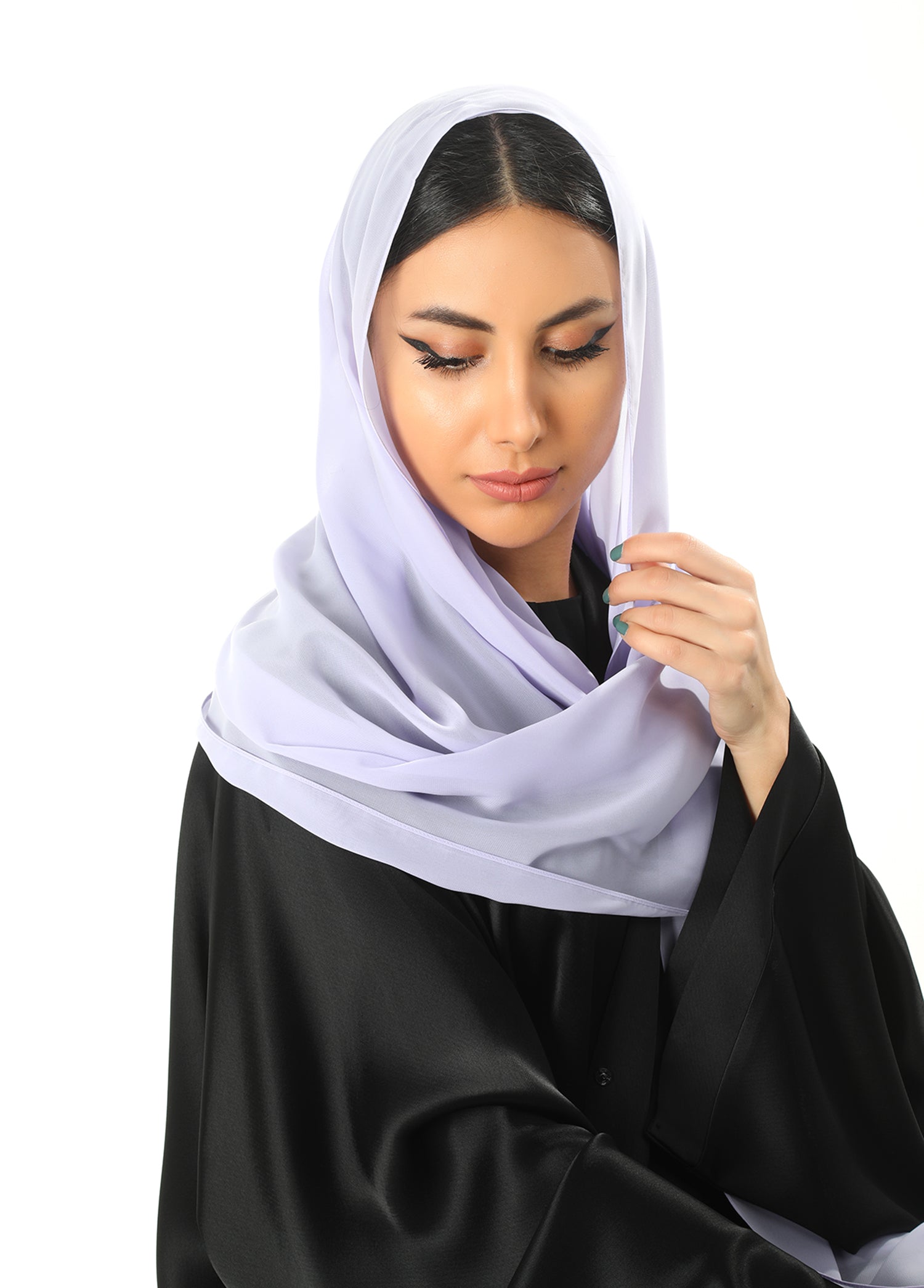 Hanayen Light Violet Chiffon Color best abaya online in dubai