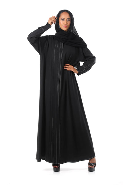 Hanayen Modern Abaya with Stitching Pattern