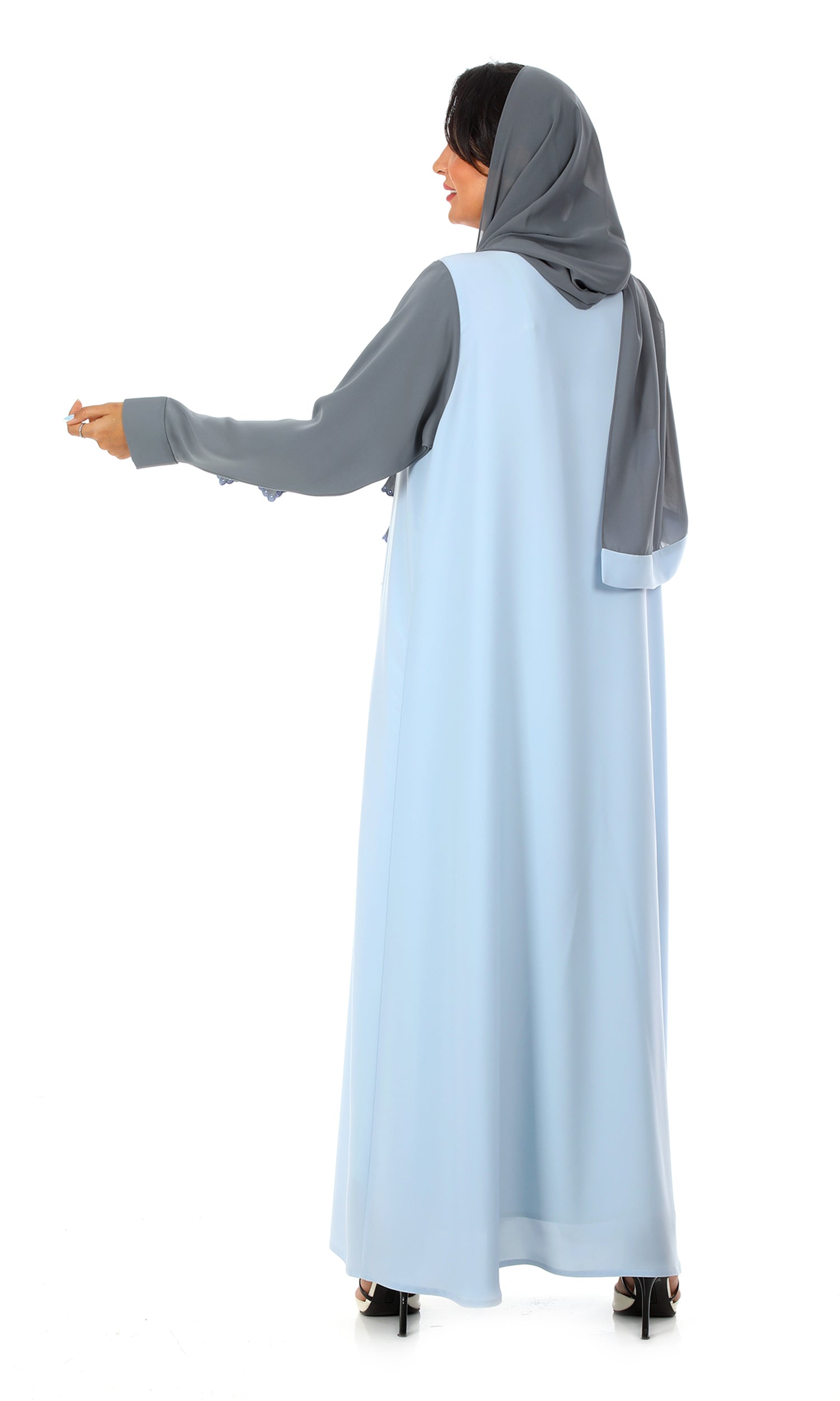 Dual Sleeve Basic Abaya - Red