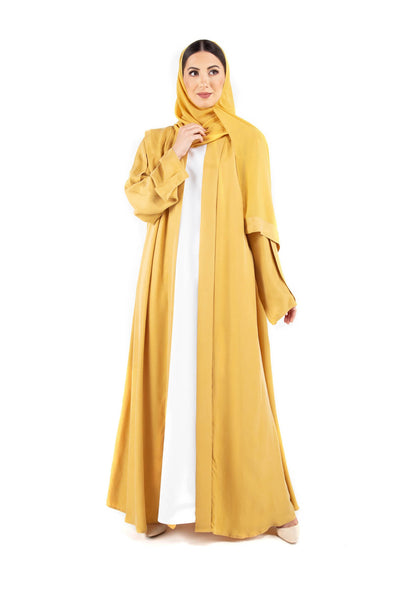 Hanayen Yellowish Plain Abaya